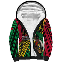 Halo Vanuatu Sherpa Hoodie Happy 46th Independence Anniversary LT14 Unisex Black - Polynesian Pride