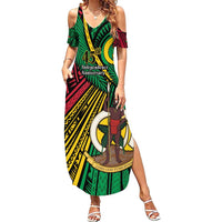 Halo Vanuatu Summer Maxi Dress Happy 46th Independence Anniversary LT14 Women Black - Polynesian Pride