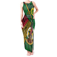 Halo Vanuatu Tank Maxi Dress Happy 46th Independence Anniversary LT14 Women Black - Polynesian Pride