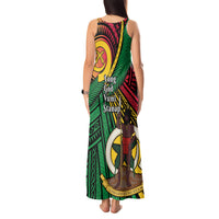Halo Vanuatu Tank Maxi Dress Happy 46th Independence Anniversary LT14 - Polynesian Pride
