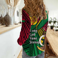 Halo Vanuatu Women Casual Shirt Happy 46th Independence Anniversary LT14 - Polynesian Pride