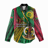 Halo Vanuatu Women Casual Shirt Happy 46th Independence Anniversary LT14 - Polynesian Pride