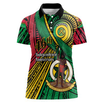 Halo Vanuatu Women Polo Shirt Happy 46th Independence Anniversary LT14 Female Black - Polynesian Pride