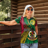 Halo Vanuatu Women Polo Shirt Happy 46th Independence Anniversary LT14 - Polynesian Pride