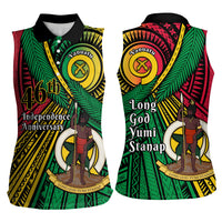 Halo Vanuatu Women Sleeveless Polo Shirt Happy 46th Independence Anniversary LT14 - Polynesian Pride