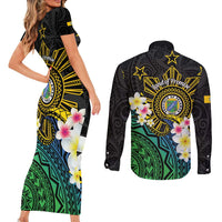 Lalawigan ng Palawan Couples Matching Short Sleeve Bodycon Dress and Long Sleeve Button Shirt Philippines Province Land of Promise