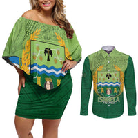 Isabela Philippines Couples Matching Off Shoulder Short Dress and Long Sleeve Button Shirt Queen Province Of The North