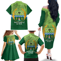 Isabela Philippines Family Matching Off The Shoulder Long Sleeve Dress and Hawaiian Shirt Queen Province Of The North