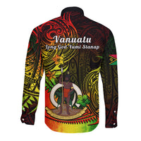 Polynesian Pride Vanuatu Long Sleeve Button Shirt Reggae Polynesia Long God Yumi Stanap LT14 - Polynesian Pride
