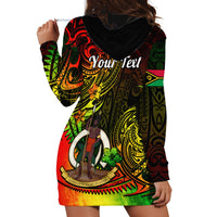 Personalised Vanuatu Hoodie Dress Reggae Polynesia Long God Yumi Stanap LT14 - Polynesian Pride