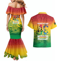 Vanuatu Indipendens Dei Couples Matching Mermaid Dress and Hawaiian Shirt Yumi 46th Independence Anniversary
