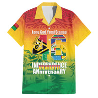 Vanuatu Indipendens Dei Family Matching Off Shoulder Short Dress and Hawaiian Shirt Yumi 46th Independence Anniversary LT14 Dad's Shirt - Short Sleeve Reggae - Polynesian Pride