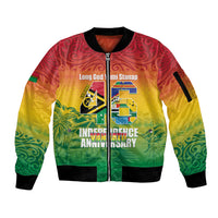 Vanuatu Indipendens Dei Sleeve Zip Bomber Jacket Yumi 46th Independence Anniversary