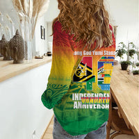 Vanuatu Indipendens Dei Women Casual Shirt Yumi 46th Independence Anniversary LT14 - Polynesian Pride