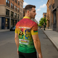 Vanuatu Indipendens Dei Zipper Polo Shirt Yumi 46th Independence Anniversary LT14 - Polynesian Pride