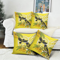 Bellbird New Zealand Pillow Cover Korimako Kowhai Maori Pattern
