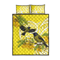 Bellbird New Zealand Quilt Bed Set Korimako Kowhai Maori Pattern LT14 - Polynesian Pride