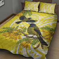 Bellbird New Zealand Quilt Bed Set Korimako Kowhai Maori Pattern LT14 - Polynesian Pride