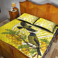 Bellbird New Zealand Quilt Bed Set Korimako Kowhai Maori Pattern LT14 - Polynesian Pride