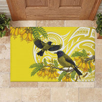 Bellbird New Zealand Rubber Doormat Korimako Kowhai Maori Pattern