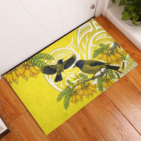 Bellbird New Zealand Rubber Doormat Korimako Kowhai Maori Pattern