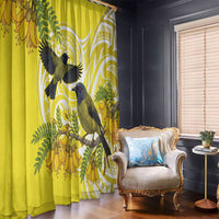 Bellbird New Zealand Window Curtain Korimako Kowhai Maori Pattern