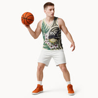 Endemic Tomtit New Zealand Basketball Jersey Miromiro Manuka Silver Fern Maori Pattern LT14 - Polynesian Pride