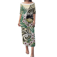 Endemic Tomtit New Zealand Family Matching Puletasi and Hawaiian Shirt Miromiro Manuka Silver Fern Maori Pattern