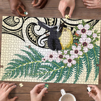Endemic Tomtit New Zealand Puzzle Miromiro Manuka Silver Fern Maori Pattern