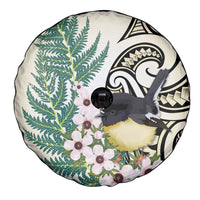 Endemic Tomtit New Zealand Spare Tire Cover Miromiro Manuka Silver Fern Maori Pattern