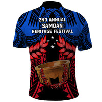 Samoa Polo Shirt Heritage Festival Samoan Tattoo With Ula Fala Kava Bowl LT14 - Polynesian Pride