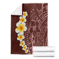Oxblood Tropical Plumeria With Galaxy Polynesian Art Blanket