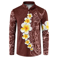 Oxblood Tropical Plumeria With Galaxy Polynesian Art Button Sweatshirt