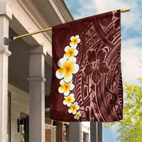 Oxblood Tropical Plumeria With Galaxy Polynesian Art Garden Flag LT14 House Flag Oxblood - Polynesian Pride