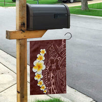 Oxblood Tropical Plumeria With Galaxy Polynesian Art Garden Flag LT14 - Polynesian Pride