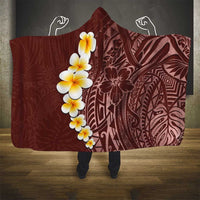Oxblood Tropical Plumeria With Galaxy Polynesian Art Hooded Blanket LT14 - Polynesian Pride
