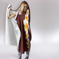 Oxblood Tropical Plumeria With Galaxy Polynesian Art Hooded Blanket LT14 - Polynesian Pride