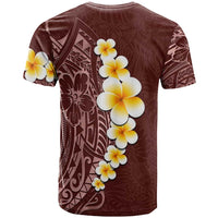 Oxblood Tropical Plumeria With Galaxy Polynesian Art T Shirt LT14 - Polynesian Pride