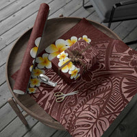 Oxblood Polynesia Wrapping Paper Plumeria Tropical Leaves With Galaxy Polynesian Art LT14 - Polynesian Pride