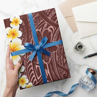 Oxblood Polynesia Wrapping Paper Plumeria Tropical Leaves With Galaxy Polynesian Art LT14 - Polynesian Pride