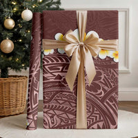 Oxblood Polynesia Wrapping Paper Plumeria Tropical Leaves With Galaxy Polynesian Art LT14 - Polynesian Pride