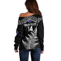 Personalised New Zealand Silver Fern Rugby Off Shoulder Sweater Go All Black 2023 World Cup LT14 - Polynesian Pride