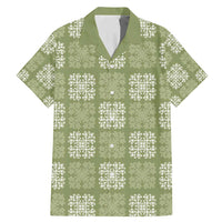 Vesuvian Green Palaka Quilt Hawaii Family Matching Mermaid Dress and Hawaiian Shirt Traditional Hawaii-plaid Pattern - Polynesian Pride