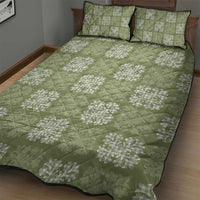 Vesuvian Green Palaka Quilt Hawaii Quilt Bed Set Traditional Hawaii-plaid Pattern - Polynesian Pride