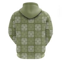 Vesuvian Green Palaka Quilt Hawaii Zip Hoodie Traditional Hawaii-plaid Pattern - Polynesian Pride