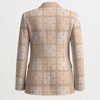Beige Palaka Quilt Hawaii Blazer Traditional Hawaii-plaid Pattern - Polynesian Pride