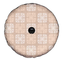 Beige Palaka Quilt Hawaii Spare Tire Cover Traditional Hawaii-plaid Pattern - Polynesian Pride