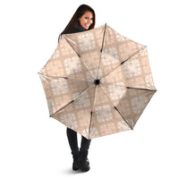 Beige Palaka Quilt Hawaii Umbrella Traditional Hawaii-plaid Pattern - Polynesian Pride