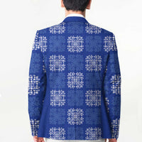 Royal Blue Palaka Quilt Hawaii Blazer Traditional Hawaii-plaid Pattern - Polynesian Pride