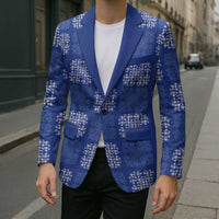 Royal Blue Palaka Quilt Hawaii Blazer Traditional Hawaii-plaid Pattern - Polynesian Pride